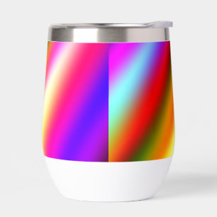 Blue pink ombre watercolor abstract pastel rainbow thermal wine tumbler