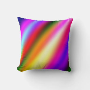 Blue pink ombre watercolor abstract pastel rainbow throw pillow