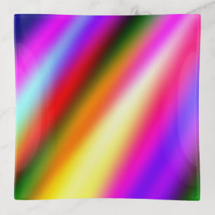 Blue pink ombre watercolor abstract pastel rainbow trinket tray