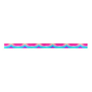 Blue pink ombre watercolor abstract pastel  satin ribbon