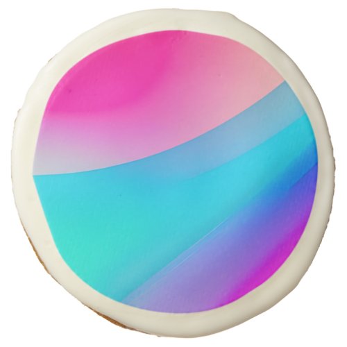 Blue pink ombre watercolor abstract pastel  sugar cookie