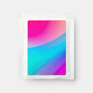 Blue pink ombre watercolor abstract pastel  tea bag drink mix