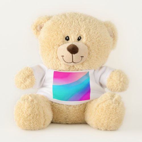 Blue pink ombre watercolor abstract pastel  teddy bear