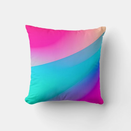 Blue pink ombre watercolor abstract pastel  throw pillow