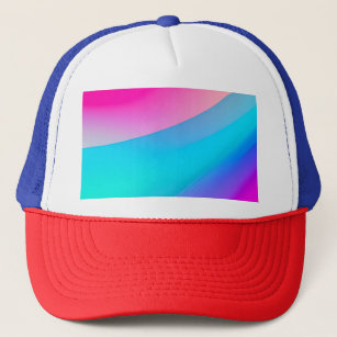 Blue pink ombre watercolor abstract pastel  trucker hat
