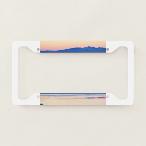 Blue Pink  Orange Sunset Photo Walker Lake NV License Plate Frame