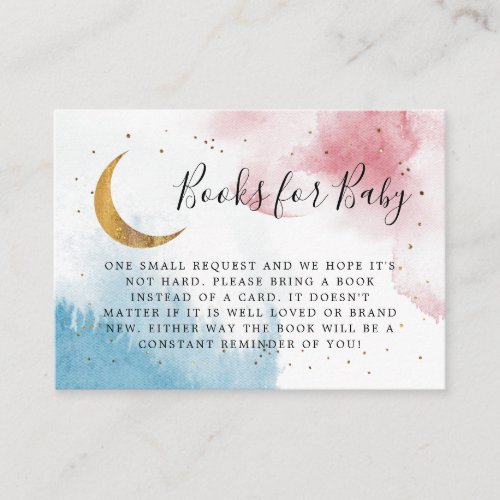 Blue Pink Over The Moon Book Request   Enclosure Card
