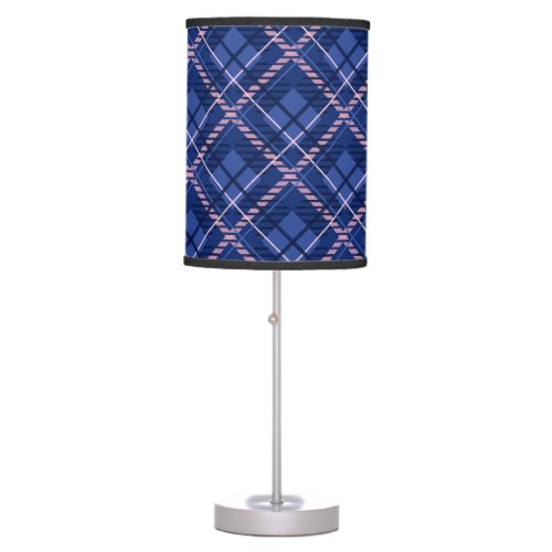 Blue  Pink Plaid Table Lamp