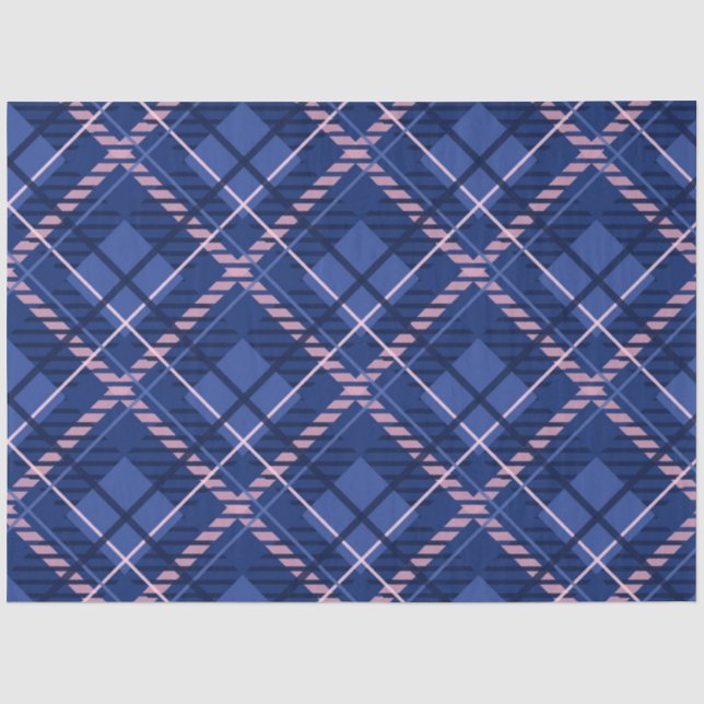 Blue & Pink Plaid Tissue Paper (Front)