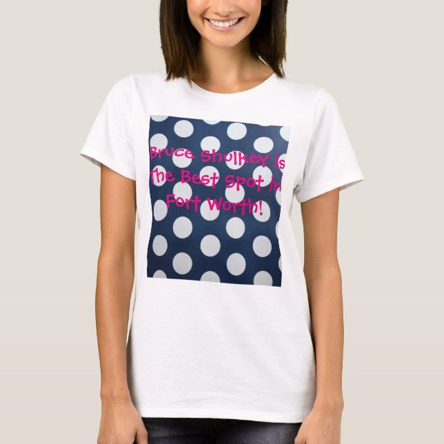 Blue Pink Polka Dots T-Shirt (Front)