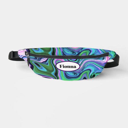 Blue Pink Purple Agate Pattern Fanny Pack