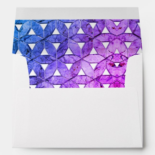 Blue pink purple flower of life, scared geometry   envelope (Back (Bottom))