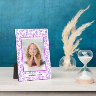 Blue Pink Purple Linked Hearts Framed Custom Photo
