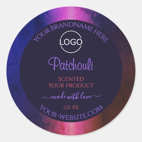 Blue Pink Purple Marble Modern Product Labels Logo