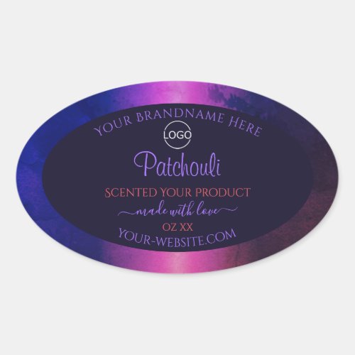 Blue Pink Purple Marble Modern Product Labels Logo