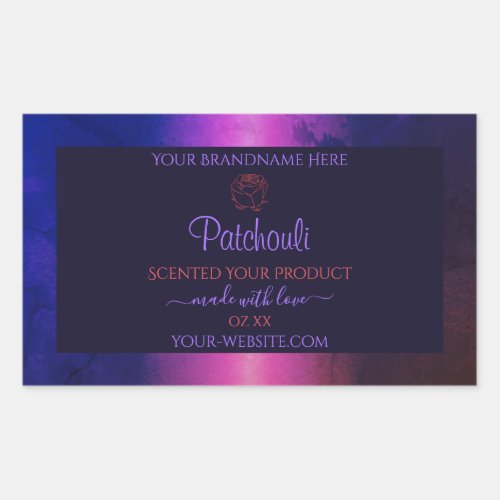Blue Pink Purple Marble Product Labels Rose Flower