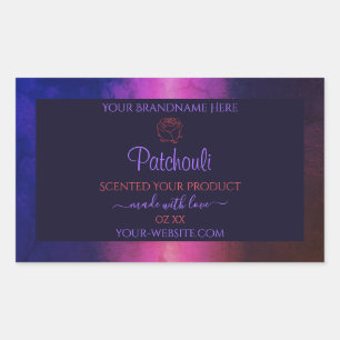 Blue Pink Purple Marble Product Labels Rose Flower
