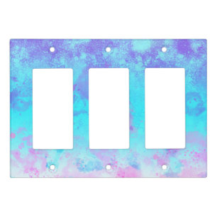 Blue Pink Purple Paint Splash Abstract Light Switch Cover