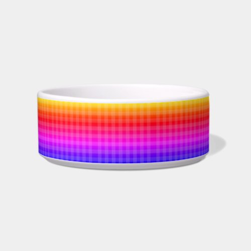 Blue pink purple red orange yellow plaid pattern  bowl