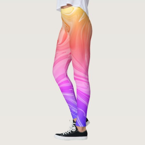 Blue Pink Red Yellow Gradient Abstract Leggings