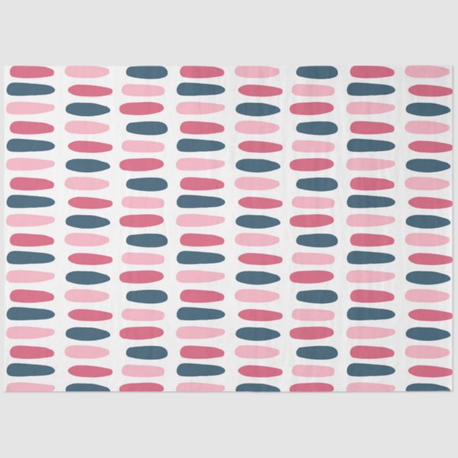 Blue Pink Simple Paint Marks Pattern Tissue Paper (Front)