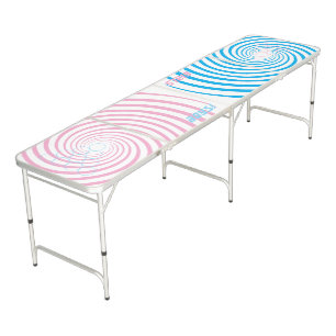Blue/Pink spiral boy versus girl Beer Pong Table