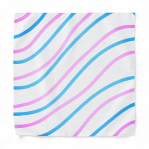 Blue pink spiral pattern stripes curvy waves moder bandana