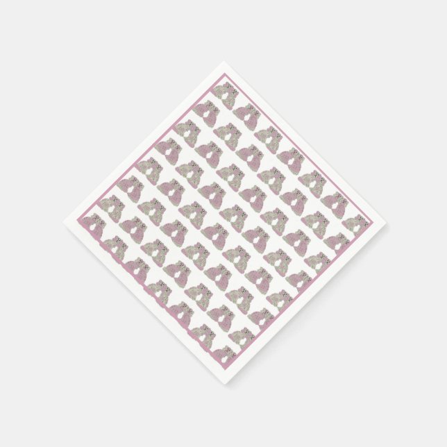  Blue Pink Staffordshire Dogs Ginger Jars Jar Napkins (Corner)