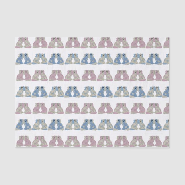  Blue Pink Staffordshire Dogs Ginger Jars Jar Tissue Paper (Front)