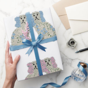 Blue Pink Staffordshire Dogs Ginger Jars Jar Wrapping Paper
