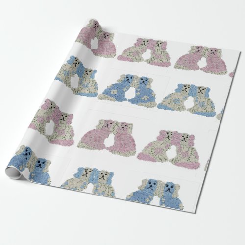  Blue Pink Staffordshire Dogs Ginger Jars Jar Wrapping Paper