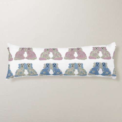  Blue Pink Staffordshire Dogs Ginger Jars  Lumbar Body Pillow