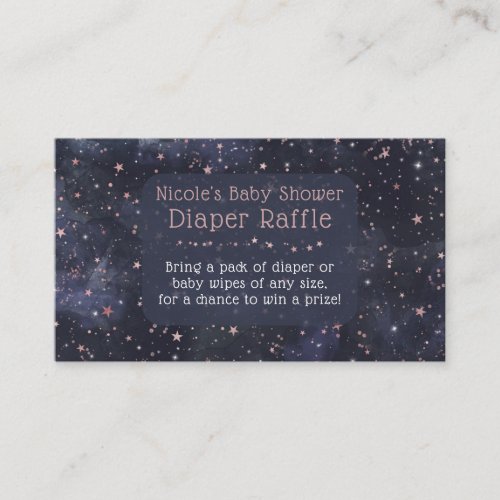 Blue  Pink Starry Baby Shower Diaper Raffle Card