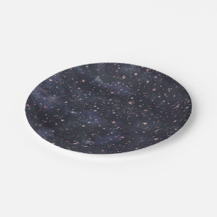 Blue & Pink Starry Night Sky Celestial Baby Shower Paper Plates