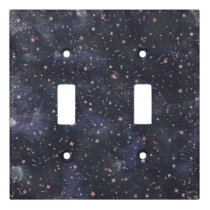 Blue & Pink Starry Night Sky Celestial Whimsical Light Switch Cover