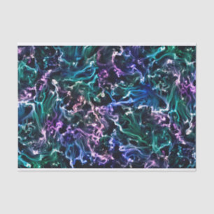 Blue Pink Teal Cosmic Abstract Glow Fluid Nebula Tissue Paper