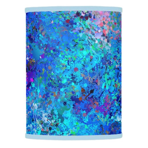 Blue Pink Teal Drops Abstraction Lamp Shade