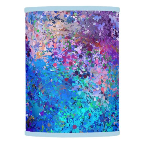 Blue Pink Teal Drops Abstraction Lamp Shade