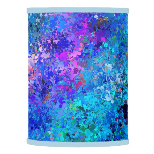 Blue Pink Teal Drops Abstraction Lamp Shade