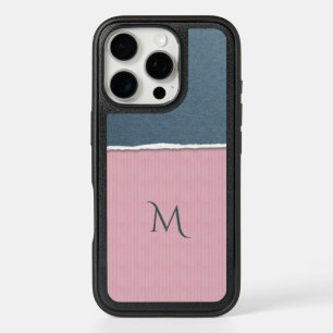Blue & Pink Texture custom monogram phone cases