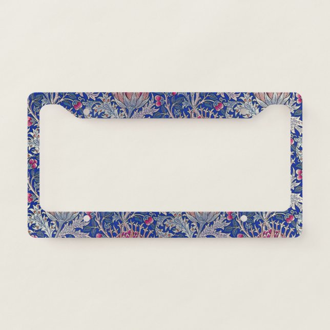 blue pink thistle license plate frame (Front)