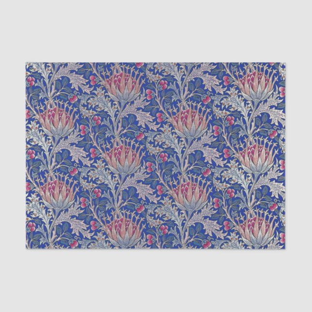 blue pink thistle tissue paper (Front)