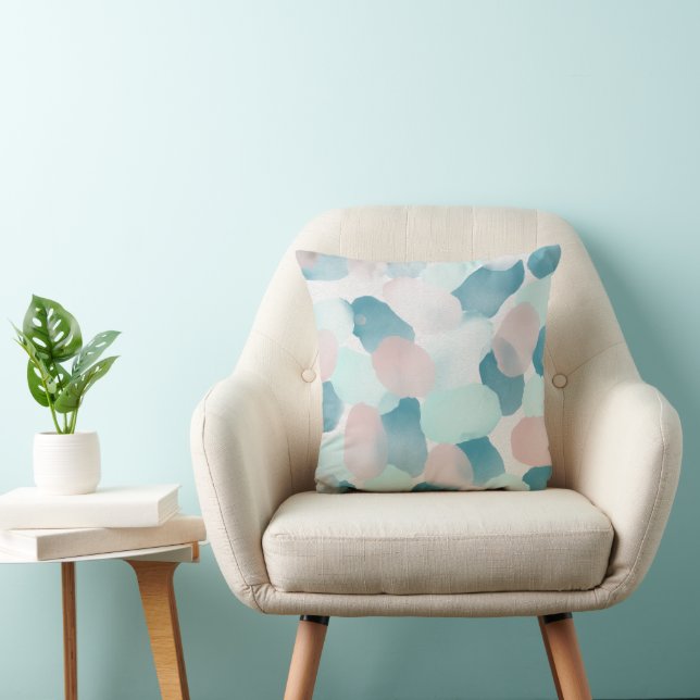 blue pink throw pillow (Chair)