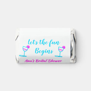 Blue pink vine glass bridal shower let's fun begin hershey's miniatures