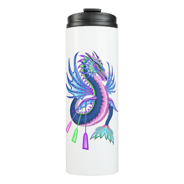 Blue & Pink Water Dragon Thermal Tumbler (Front)