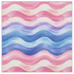 Blue &amp; Pink Wavy Lines Fabric