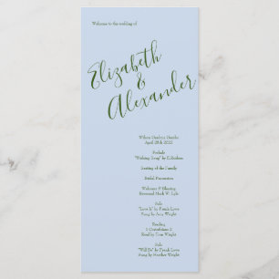 Blue & Pink Wedding Pastel Floral Spring Menu