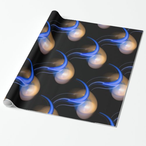 BLUE PINK WHITE ALIEN PEARLS WRAPPING PAPER