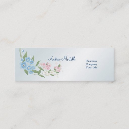 Customizable Blue, pink, white flowers blossom Business Card