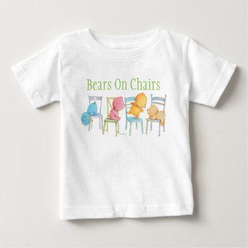 Blue Pink Yellow and Brown Bears Play Baby T_Shirt